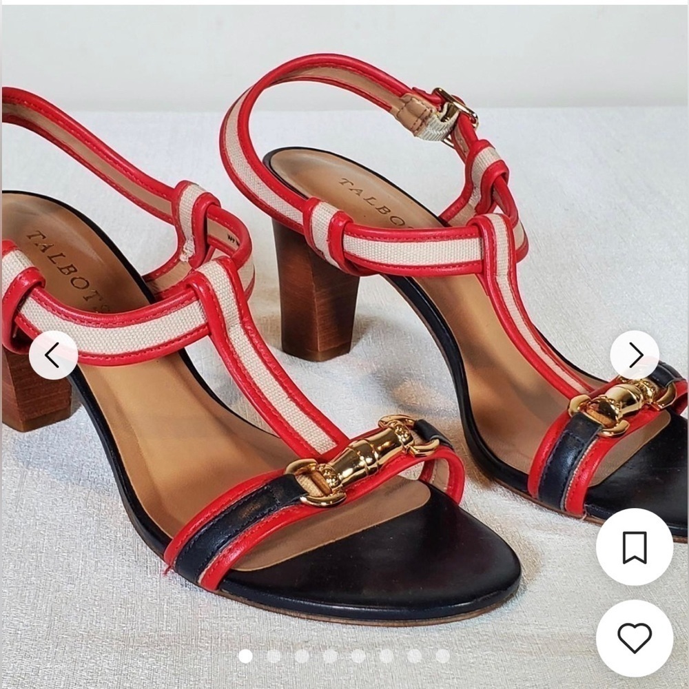 EUC Talbots Charlot Horsebit
Stacked Wooden Heel Shoes Sandals size 8.5